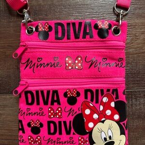 Disney Trip Pink Minnie Mouse Kids Crossbody Bag with DIVA Print